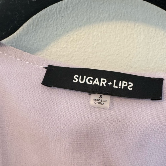 Sugar Lips Love Bird Lavender Floral Print Midi Wrap Dress - Small - Picture 13 of 15